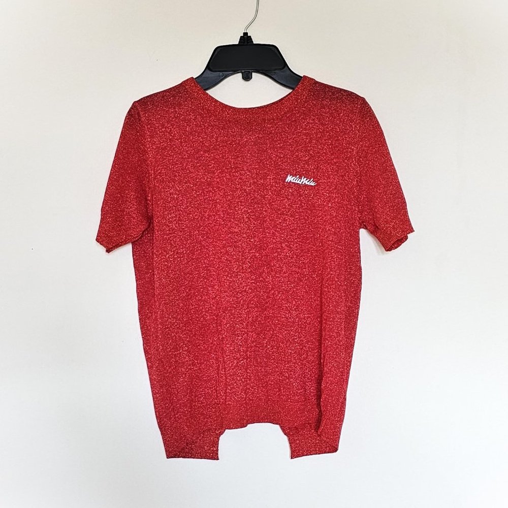 Red short sleeve lurex jacket